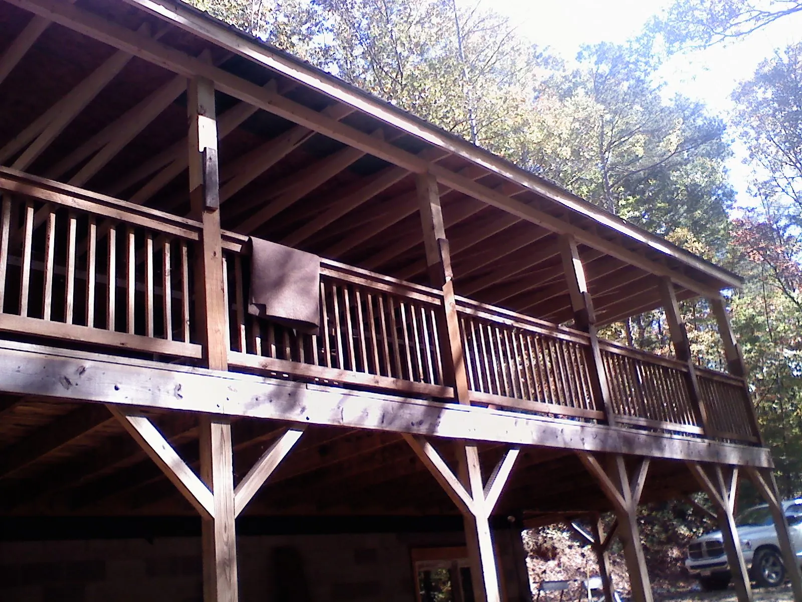 Timber framing under a new elevated porch and deck — Roof Leak Repair in Centre Hall by Roofing Brothers